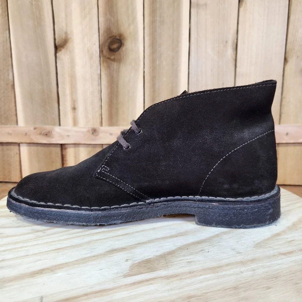 Clarks Originals Desert Boots Mens 8 Brown Suede Crepe Sole Ankle Chukka Casual